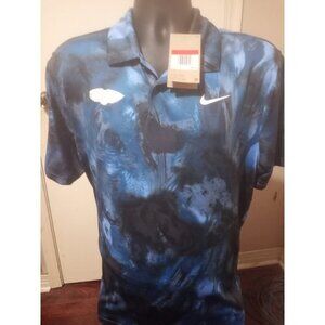 New Nike New Orleans Pelicans Golf Polo Mens Large L Dri Fit Camo Obsidian NBA